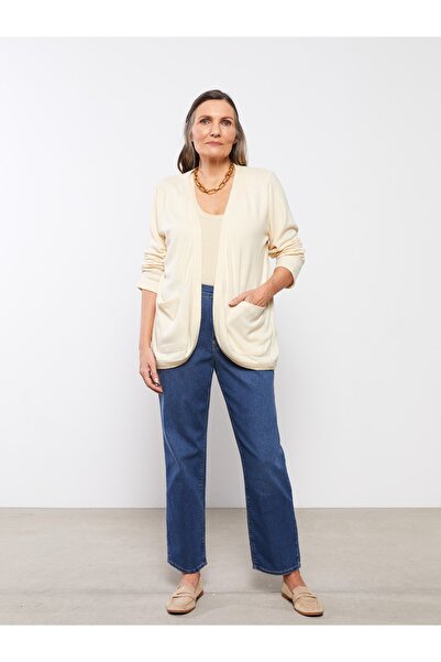 LC Waikiki Γυναικεία ζακέτα με μακρύ μανίκι μονόχρωμη τσέπη με σάλι