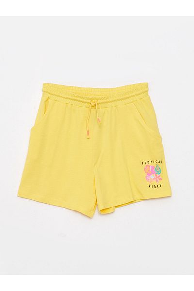 LC Waikiki Printed Elastic Waist Shorts for Girls