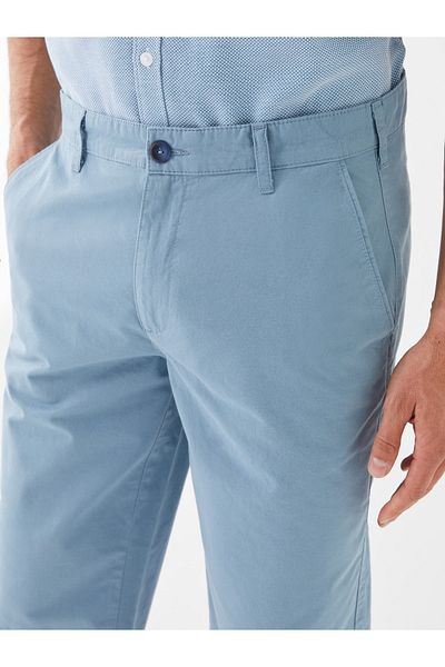 LC Waikiki Pánské bermudy Lcwaikiki Basic Matte Blue Standard Fit Gabardine