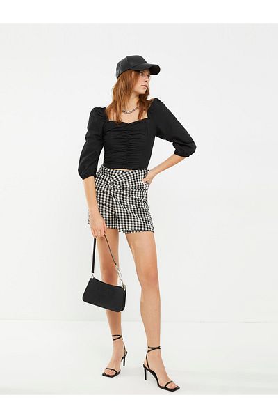LC Waikiki Plaid Women's Shorts Skirt with Zipper Closure on the Waist
