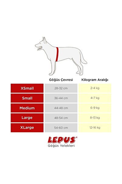 Lepus Kedi Ve Köpek Göğüs Yeleği Tasması Kırmızı (l)