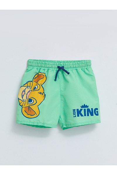 LC Waikiki Elastic Waist Lion King Printed Baby Boy Swim Shorts