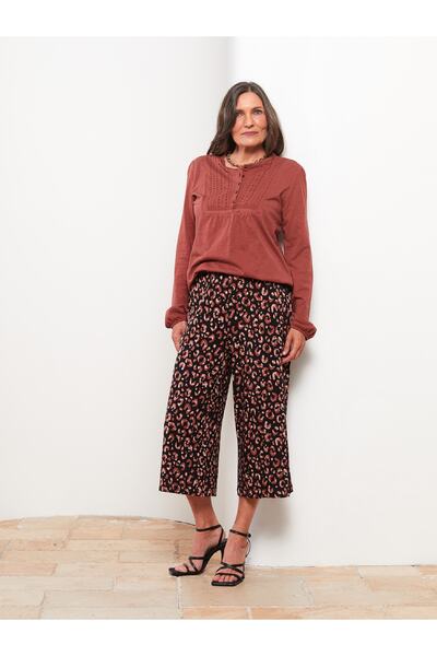 LC Waikiki Patterned Women's Capri with Elastic Waist