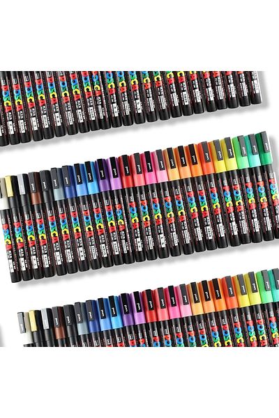 Uni Posca 5m and 3m Marker Set of 60