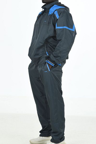 Enrico Ferry Anthracite Men's Half Turtleneck Hooded Marathon Large Size Tracksuit Edy2391a