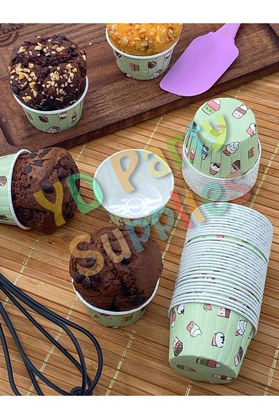 L'Opaline Ice Cream Patterned Mint Green Muffin Cake Mold 50's 50X39