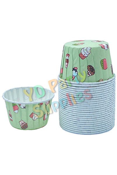 L'Opaline Dondurma Desenli Mint Yeşili Muffin Kek Kalıbı 50’li 50x39