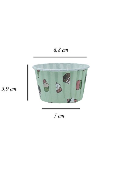 L'Opaline Dondurma Desenli Mint Yeşili Muffin Kek Kalıbı 50’li 50x39