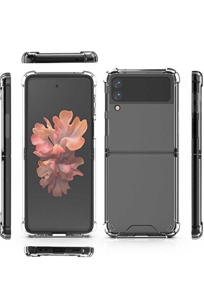 Case 4U Galaxy Z Flip 4 Kılıf Darbe Emici Köşe Korumalı Anti Shock Şeffaf Sil...