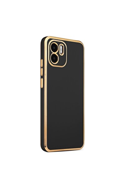 Rivor Xiaomi Redmi A1 Uyumlu Kılıf Parlak Kenarlı Altın Işlemeli Kamera Korum...