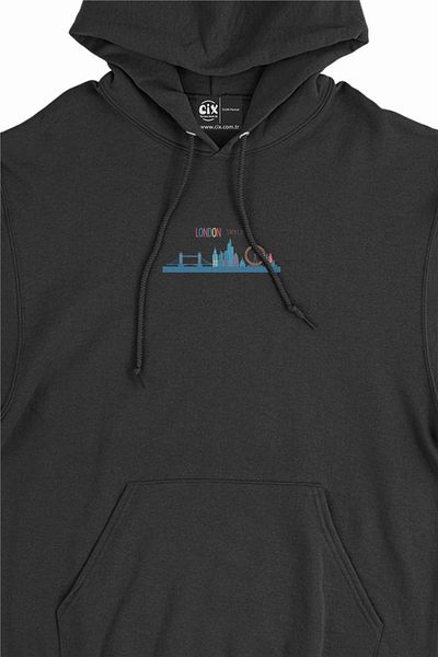 Cix London London Skyline Πολύχρωμο μίνιμαλ φούτερ με κουκούλα