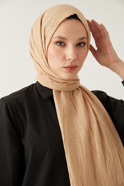 FRESCO SCARFS Γυναικείο Hijab Bamboo Kraş Shawl*cream