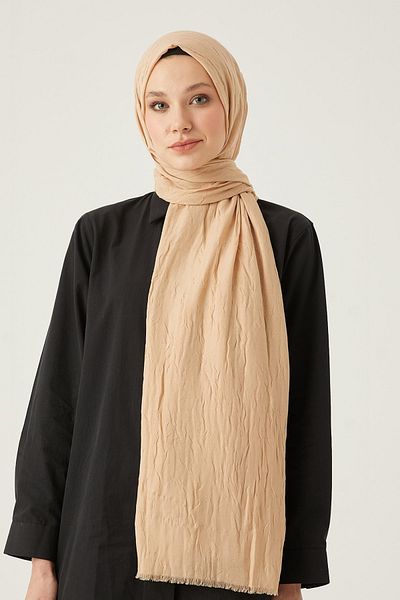 FRESCO SCARFS Γυναικείο Hijab Bamboo Kraş Shawl*cream