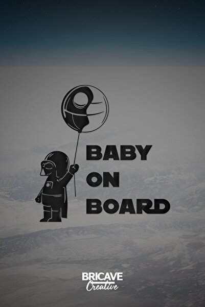 Bricave ملصق سيارة بيبي أون بورد ستار وورز 28x29 سم