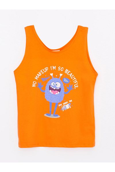 LC Waikiki Baumwoll-Tanktop für Mädchen – Rundhalsausschnitt und bedrucktes Design