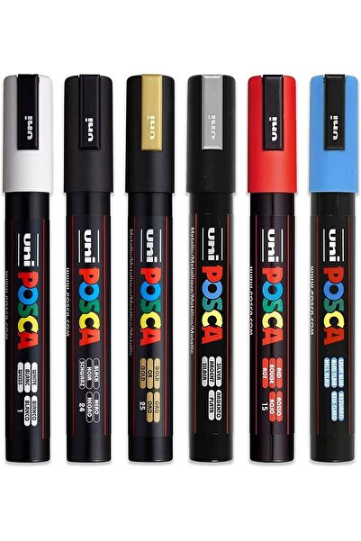 Uni Posca Marker Kalem Pc-5m (1.8-2.5mm) 6'lı Set