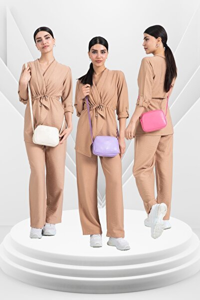 NOTHING Women's 3-Piece Mini Urban Bag Set Cream Lilac Fuchsia