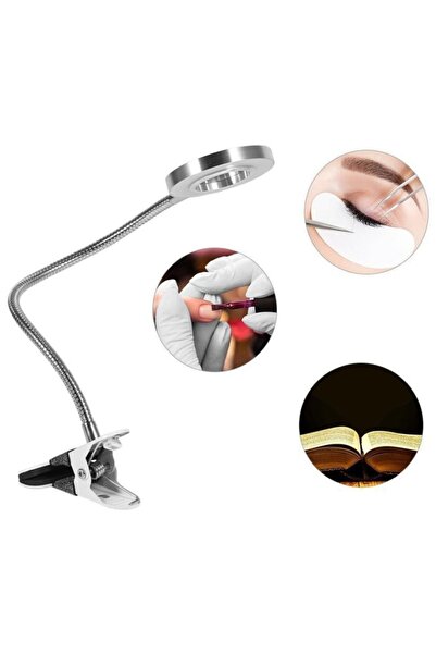 LEIDORY Nikula 8x Büyütmeli Mandallı, Usb Girişli Masa Lambalı, Okuma Ve Güze...