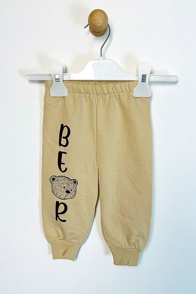 ADABEBEK Bear Patterned Baby Bottom and Top Set with Cotton Teddy Bear Accessories