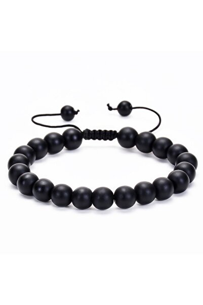 Online Hediye Sepeti Macrame Braided Sphere Cut Onyx Natural Stone Women's Br...