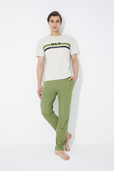 Ayans Pijama Σετ ανδρικών πιτζάμες 100% βαμβακερές χτενισμένες τσέπες