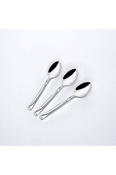 Nehir Fiesta 6 Pieces Plain Steel Teaspoons 18-10 304 1St Quality