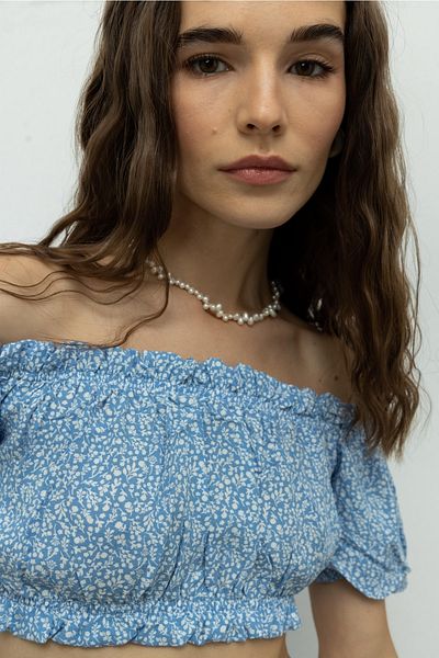 TUBİA Bluză crop cu imprimeu floral