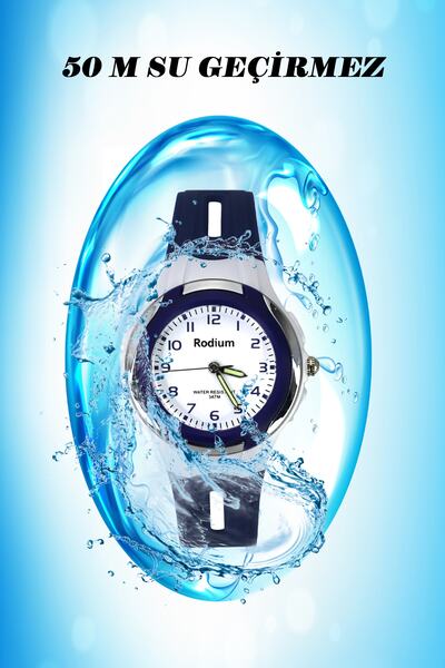 sezerekspres Rodium Children's Wristwatch Waterproof Analog Navy Blue-Silver ...