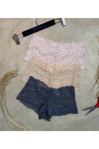 GECKO COLLECTION Gecko Lace 3 Piece Γυναικεία φανταχτερά εσώρουχα - Σορτς Boxer