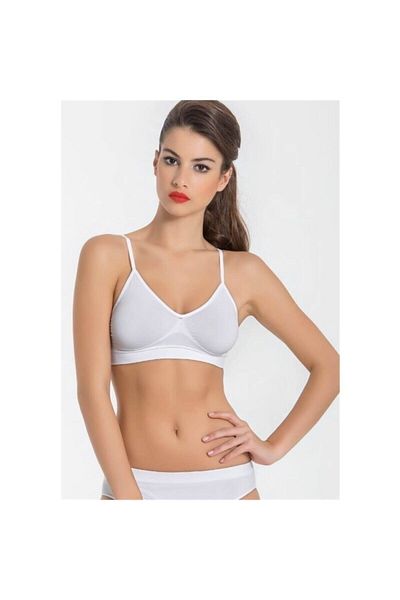 Miss Fit حمالة صدر نسائية باللون البيج بدون أسلاك داخلية بدون أكمام 1315