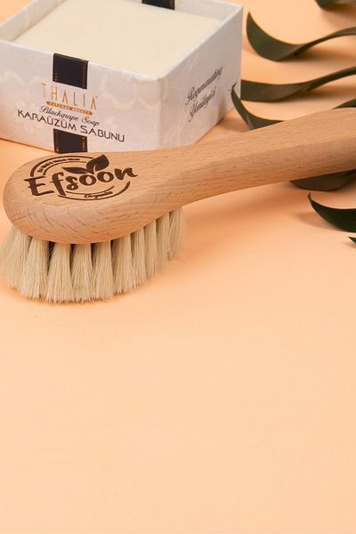 Efsoon Organics Baby Hair Brush Natural Soft Goat Bristles for Newborns and Toddlers