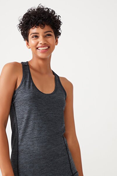 Los Ojos Black Anthracite Tank Top Crew Neck Athlete Racerback