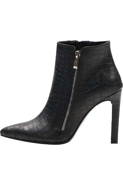 Faina Krokodil-Optik'te Leder Stiefelette