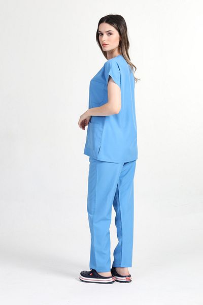 BaşakMedical Set de tricou pentru studenți cu mâneci liliac albastru pentru femei