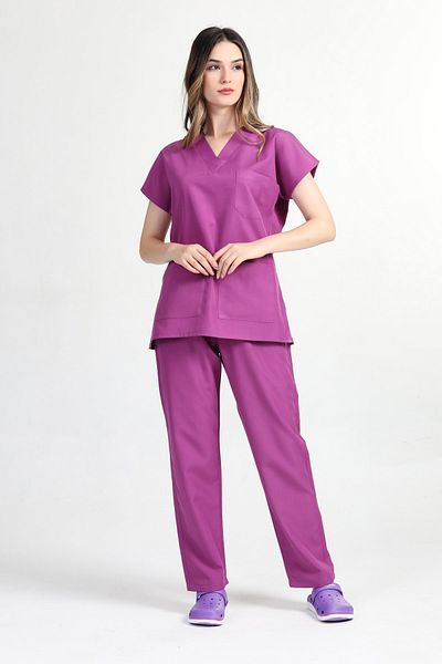 BaşakMedical Alpaca Mov Deschis Femei Yarasakol Doctor Asistentă Student Tricou