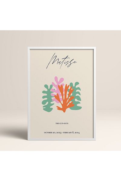HOMEPACK Tablou cu rame din lemn alb Poster cu rame Decor artistic modern de perete (ABSTRACT99-WHITE-30X40)