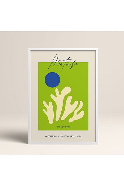 HOMEPACK Tablou cu rame din lemn alb Poster cu rame Decor artistic modern de perete (ABSTRACT92-WHITE-40X60)
