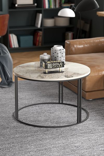 GOLDFALEZ Luxury Round Coffee Table Efes Collection | Special Edition | 70cm Modern Design