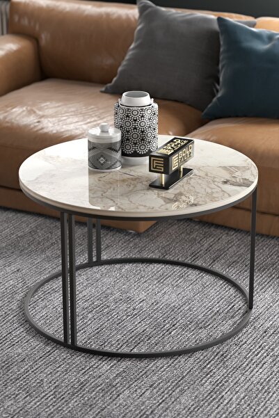 GOLDFALEZ Luxury Round Coffee Table Efes Collection | Special Edition | 70cm Modern Design