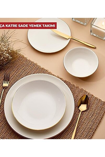 Kahramanlar Katre 55 Parça Yemek Takımı Gold