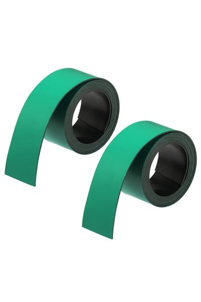 Hdg Yeşil Şerit Mıknatıs Magnet Etiket Yaz Sil 2 Cm Genişlik - 2 Metre - Kes Kullan