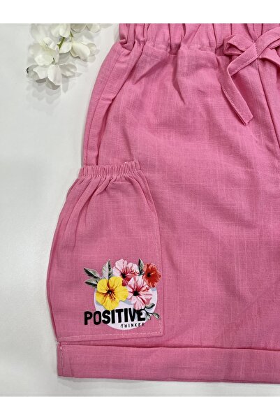 Esterella Kız Çocuk Şort/cepli Kız Şort/ Pamuklu Kız Şort