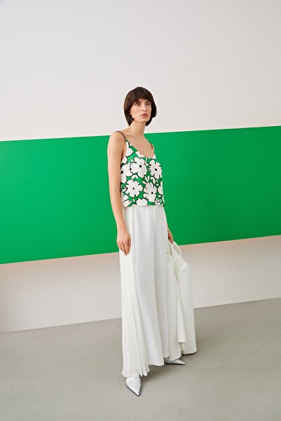 Jus De Pommes Çiçek Desenli V Yaka Askılı Bluz