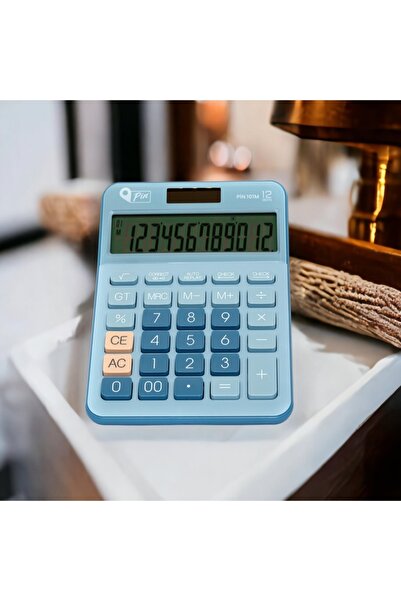 Pin 101m 12 Hane Mavi Masaüstü Hesap Makinesi