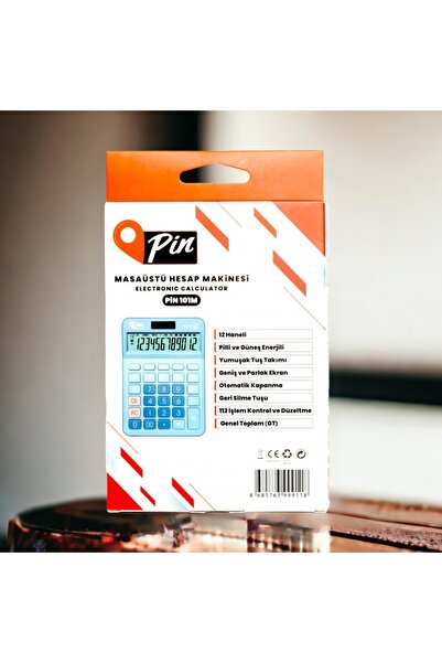 Pin 101m 12 Hane Mavi Masaüstü Hesap Makinesi