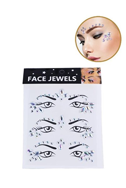 MUJGAN Kendinden Yapışkanlı Prenses Model Yüz Taşı Gümüş Renk