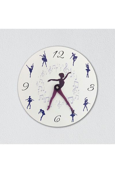 CajuArt Decorative Modern Design Dancer Ballerina Wooden Wall Clock