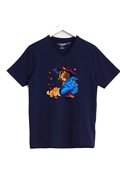 LADİJİTAL BASKI ÇÖZÜMLERİ Šareni V-izrez Digital Štampano T-shirt