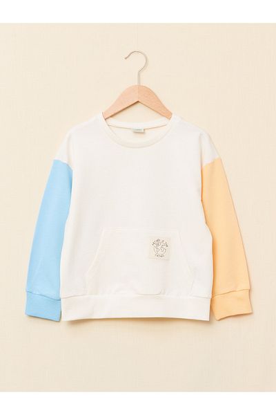 LC Waikiki Dívčí mikina s dlouhým rukávem v barvě Crew Neck Color