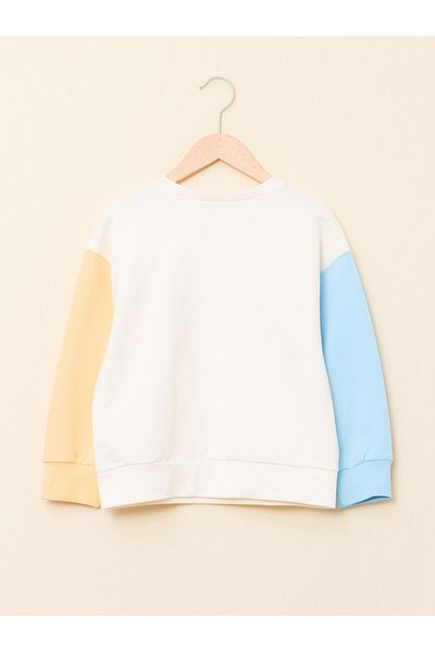 LC Waikiki Dívčí mikina s dlouhým rukávem v barvě Crew Neck Color